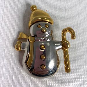 Womens Holiday Snowman Brooch Pin Signed Allison Reed Christmas Vintage